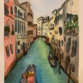 Watercolor of photo from Venice. Un proyecto de Pintura a la acuarela de elisecwilcox - 26.08.2020