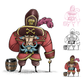 CHARACTERS DESIGN: PIRATES. Character Design, Comic, Drawing, Children's Illustration, and Digital Drawing project by Rodrigo López Godino - 08.27.2020