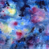 Galaxia: constelación Leo. Un proyecto de Pintura a la acuarela de María Hernández - 29.08.2020