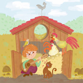 En la granja. Traditional illustration, Digital Illustration, and Children's Illustration project by Budupí .es - 09.12.2020