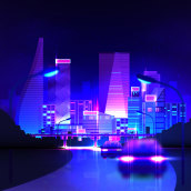 Futuristic City. Un proyecto de Ilustración e Ilustración vectorial de Marmota vs Milky - 21.09.2020