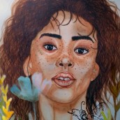 Meu projeto do curso: Retrato ilustrado em aquarela. Ilustração de retrato projeto de Eliane Guedes - 26.09.2020