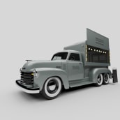 Food Truck - Chevrolet Pickup Advance Design. Un proyecto de 3D, Diseño de automoción y Diseño de producto de Pablo Arenzana - 27.09.2020