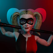 Harley Quinn . 3D, Escultura, e Modelagem 3D projeto de Luis Girón Miranda - 30.09.2020