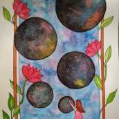 Mi Proyecto del curso: Técnicas modernas de acuarela, galaxia de burbujas.. Un proyecto de Ilustración tradicional, Pintura a la acuarela y Dibujo artístico de Constanza Gonzalez - 06.10.2020
