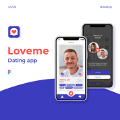 Loveme - Dating app Ein Projekt aus dem Bereich UX / UI, Br, ing und Identität, Interaktives Design und App-Design von Juana Tobaruela - 12.10.2020