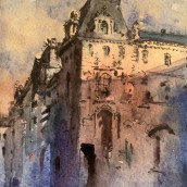Louvre de Paris   Live sketched  via Instagram live. Watercolor Painting project by Jungkunz Thomas - 10.18.2020