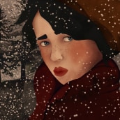 First Snow. Traditional illustration, Portrait Illustration, and Children's Illustration project by Hannah Maureen Muth - 10.18.2020