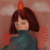 Fire in the Rain. Traditional illustration, Digital Illustration, and Editorial Illustration project by Hannah Maureen Muth - 10.18.2020