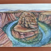 Horseshoe Bend - The Grand Canyon, Arizona Ein Projekt aus dem Bereich Aquarellmalerei von Amy Munns - 26.10.2020