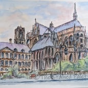 Reims Cathedral Ein Projekt aus dem Bereich Aquarellmalerei und Illustration mit Tinte von Amy Munns - 26.10.2020