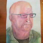 My final project: portrait of my husband. Watercolor Painting project by Jacqueline Jeynes - 11.04.2020