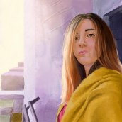 Retrato de mi mujer con técnicas pictóricas . Un proyecto de Ilustración de retrato de Iago Chao Rahm - 04.11.2020