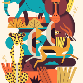 Safari Notebook Design. Design, Traditional illustration, Vector Illustration, and Digital Illustration project by Owen Davey - 03.12.2020