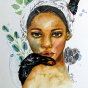 Mi Proyecto del curso: Retrato ilustrado en acuarela. Traditional illustration project by Vanessa Cabrera - 11.17.2020