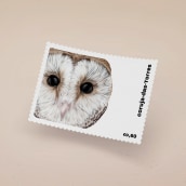Postal Stamps - Owls. Un proyecto de Ilustración tradicional, Diseño gráfico, Ilustración vectorial y Dibujo digital de Luísa Rocha - 26.11.2020
