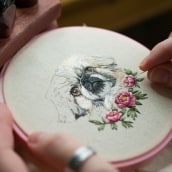 Pet Portraiture . Embroider, and Fiber Arts project by Yulia Sherbak - 11.21.2020