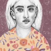 Mi Proyecto del curso: Retrato con lápiz, técnicas de color y Photoshop. A Illustration project by Cinthia Navarro Fernández - 03.12.2020
