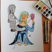 Mi Proyecto del curso: El Alma de Dorotea. Traditional illustration, Watercolor Painting, and Children's Illustration project by Daniel Alcántara - 12.11.2020