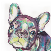 Roncho: El bulldog francés 🐶❤️. Un projet de Dessin au cra, on , et Aquarelle de Primolae - 01.09.2020