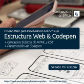 Diseño Web para Diseñadores Gráficos. Un progetto di Web design, CSS e HTML di Formación Gráfica - 19.12.2020