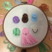 Mi Proyecto del curso: Técnicas de bordado para crear peinados con volumen. Arts, Crafts, Creativit, and Embroider project by Aida Gallegos - 12.23.2020