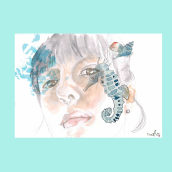 Mi Proyecto del curso: Retrato ilustrado en acuarela. Un proyecto de Ilustración tradicional de encafdz - 27.12.2020