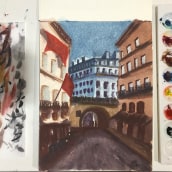 Mi Proyecto del curso: Representación arquitectónica en acuarela. Architecture, and Watercolor Painting project by Meilyn Mong - 12.31.2020