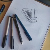 My project in Introduction to Product Design Sketching course- Devices Base Stand. Product Design, Sketching, Drawing, and Sketchbook project by Alejandro Serrano - 01.03.2021