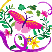 My project in Flat Illustration - Fiori e farfalla. Un progetto di Illustrazione botanica di dome.grasso15 - 03.01.2021