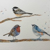 My project in Artistic Watercolor Techniques for Illustrating Birds course. Colagem, Desenho artístico, e Pintura Acrílica projeto de Beverly Fratoni - 05.01.2021