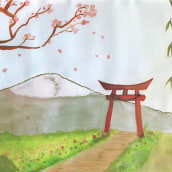 Mi Proyecto del curso: Ilustración en acuarela con influencia japonesa. Desenho projeto de Meri Vidal - 07.01.2021