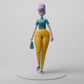 Girl PWR. Traditional illustration, 3D, Character Design, 3D Animation, and 3D Character Design project by Itsacat&Goodog - 01.18.2021