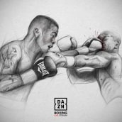 Project for DAZN. (Boxing). Un proyecto de Ilustración tradicional, Dibujo y Dibujo digital de Andrés Sánchez Art - 23.01.2021