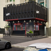 My New Project " Buns Cafe " (Sketchup+V-ray+PS). Un proyecto de Diseño de interiores y Modelado 3D de Kiran Babu Abdul Rahaman - 31.01.2021