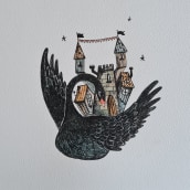 The Black Swan | My project in Illustrated Stories: From Idea to Paper course. Un proyecto de Ilustración tradicional, Pintura a la acuarela e Ilustración con tinta de Elisa Vitali - 07.02.2021