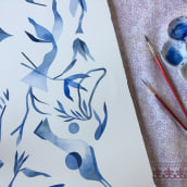 Azul. Watercolor Painting project by Laura Behnke García - 02.09.2021