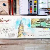 My project in Watercolor Travel Journal course. Un proyecto de Pintura a la acuarela de Al Rio - 11.02.2021