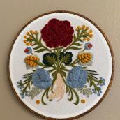 My project in Embroidery Technique with the Stem Stitch course. Embroider project by Gisela Mualin - 02.12.2021