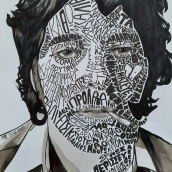 My project in Hand-Drawn Typographic Portrait course. T, pograph, and Drawing project by olastofos - 02.14.2021