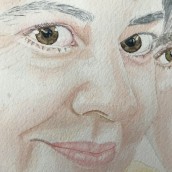 Retrato por 25 años de amor. Watercolor Painting, and Portrait Illustration project by Carolina Salazar Rincón - 09.02.2020