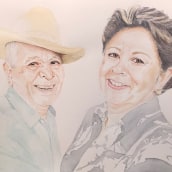 50 AÑOS DE AMOR Ein Projekt aus dem Bereich Aquarellmalerei und Porträtillustration von Carolina Salazar Rincón - 22.12.2020