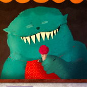 Ice-cream Monster. Projekt z dziedziny Grafika ed, torska, Ilustracja c, frowa, Ilustracje dla dzieci, Ilustracja w i dawnicza użytkownika Sara C. Fraguas - 22.02.2021