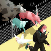 Cut the fences. Traditional illustration, Digital Illustration, and Digital Painting project by Laura Wächter - 04.27.2020