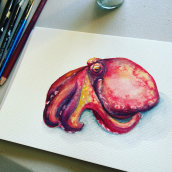 Octopus. Un proyecto de Pintura a la acuarela de Monica Graham - 03.03.2021