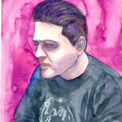 Retrato artístico en acuarela "Pink and blue". Traditional illustration, Watercolor Painting, Portrait Illustration, Portrait Drawing, and Artistic Drawing project by Scarleth Gómez Oviedo - 03.09.2021