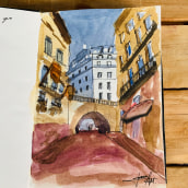 Mi Proyecto del curso: Representación arquitectónica en acuarela. Watercolor Painting project by Abby Acosta - 03.10.2021