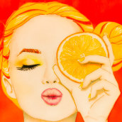 Nuevo proyecto. Citrus Flavors Collection. Traditional illustration, Watercolor Painting, Portrait Illustration, Portrait Drawing, and Artistic Drawing project by Tamara Gómez Martín - 03.14.2021