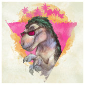 90's T-Rex. Traditional illustration project by Khrees LR - 02.15.2021