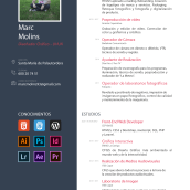 Curriculum. Un proyecto de Diseño, Diseño gráfico, Diseño Web y Desarrollo Web de Marc Molins Fernandez - 19.03.2021